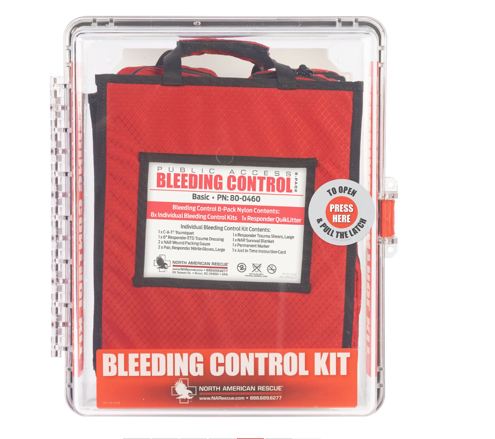 Life-Saving Bleeding Control Station | 8 Complete Kits + QuikLitter™