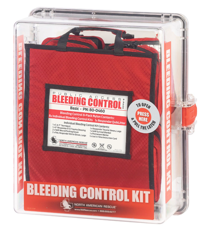 Life-Saving Bleeding Control Station | 8 Complete Kits + QuikLitter™