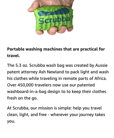 Scrubba Wash Bag, The World’s Smallest Portable Washing Machine